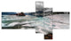 Frozen Mountain Lake Shore, Large Landscape Canvas Art, 60"x32", 5 panels