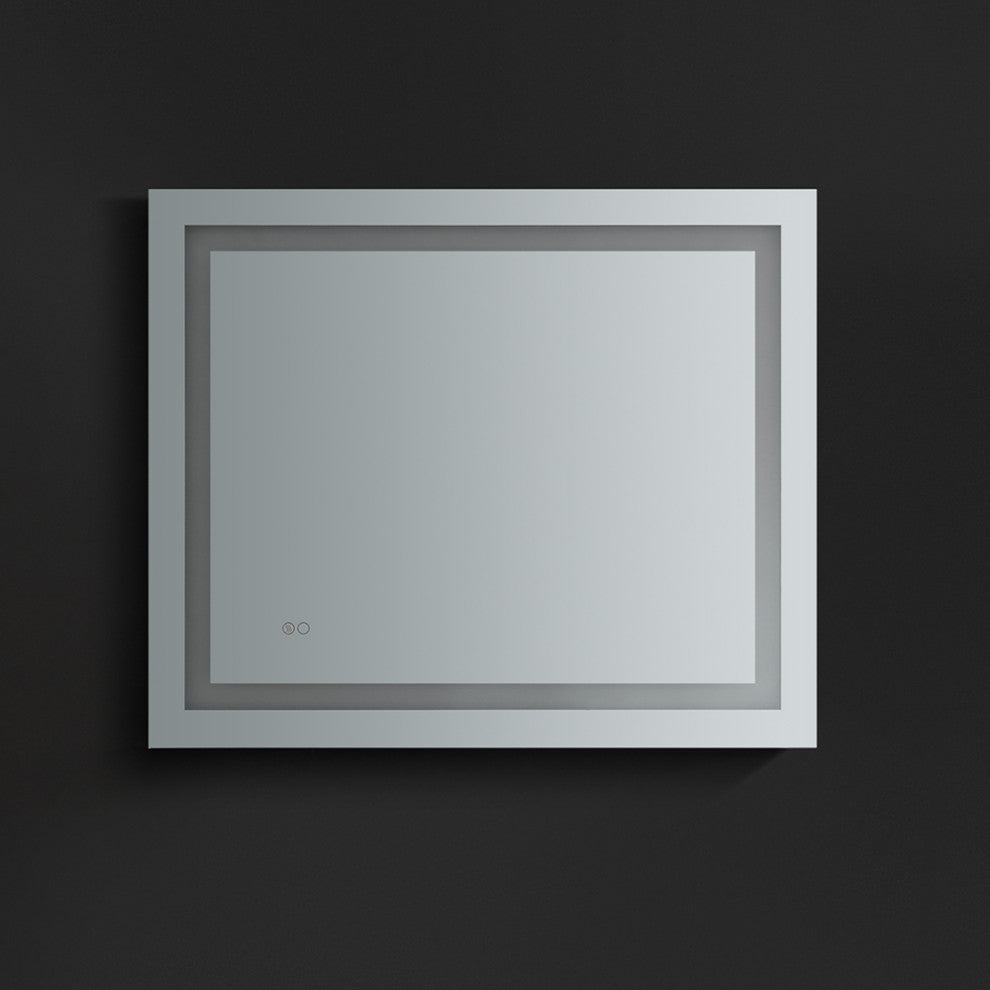 Santo Bathroom Mirror With LED Lighting and Defogger, 24"x30", 36"x30"