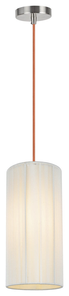 61092-3, Adjustable 1-Light Hanging Mini Pendant Ceiling Light, Satin Nickel