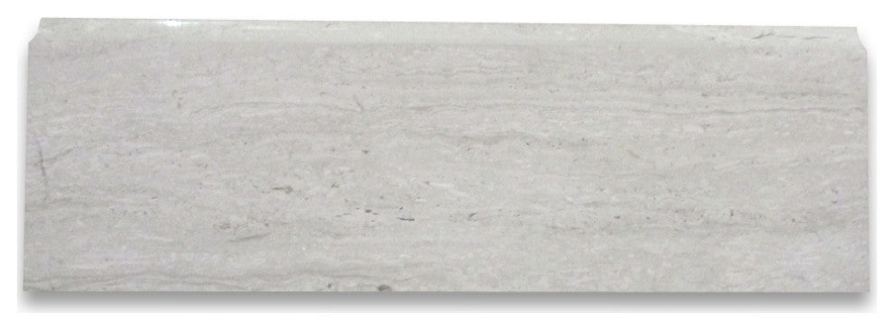 Baseboard Athens Silver Cream Wooden Beige Marble Molding Polish 4x12, 1 piece
