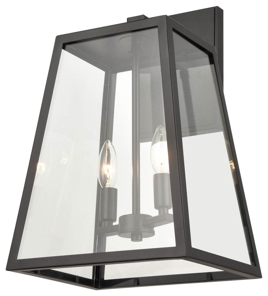 Grant Collection 2 Light 11" Outdoor Wall Sconce, Powder Coat Black