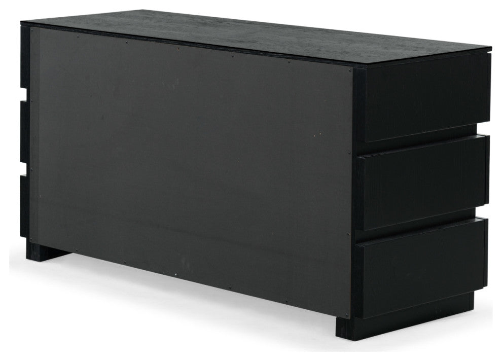 Safavieh Couture Titus 6 Drawer Stacked Dresser, Black