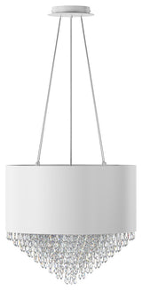 Modern 4-Light Drum Shape Pendant Light for Dining Room Kitchen Island, White