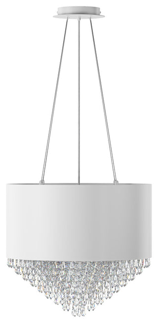 Modern 4-Light Drum Shape Pendant Light for Dining Room Kitchen Island, White