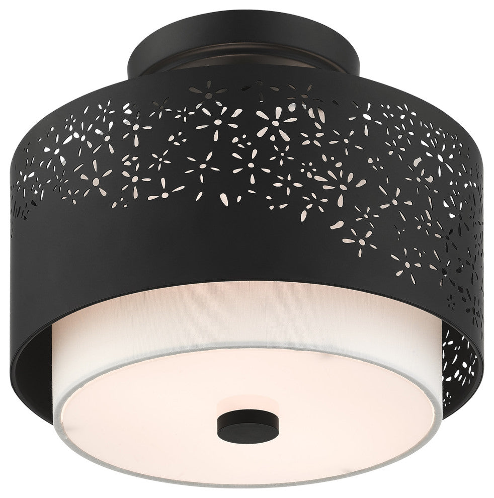 Black Stylish, Transitional, Intricate, Urban Semi Flush