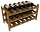 18-Bottle Stackable Wine Rack, Premium Redwood, Oak Stain