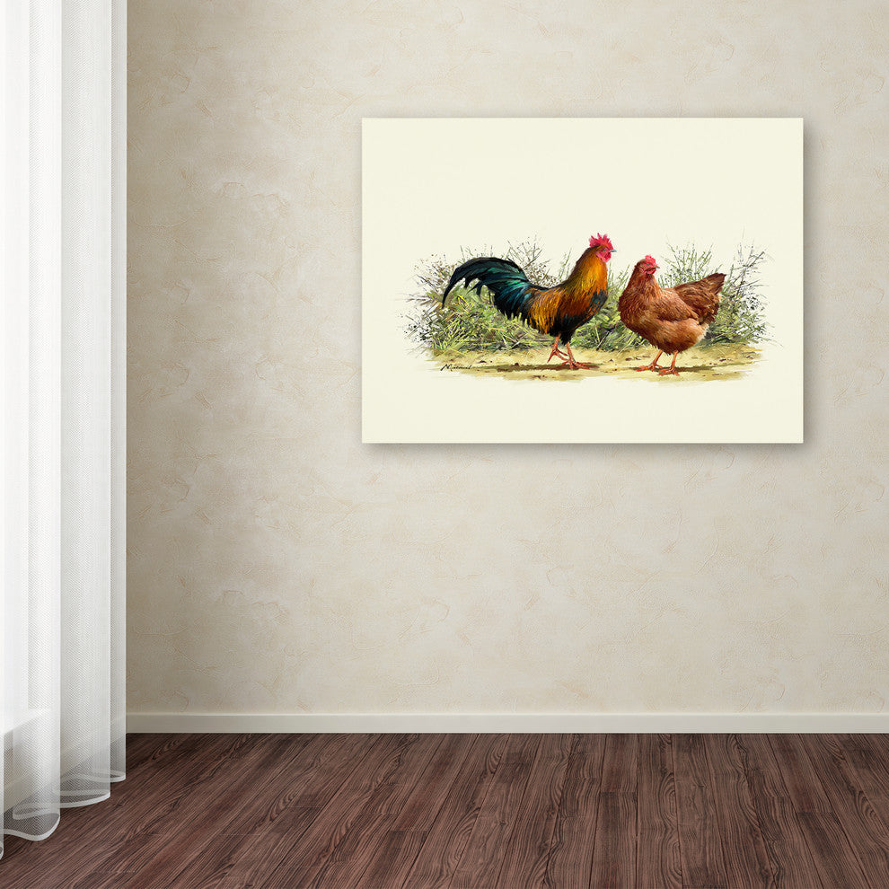 The Macneil Studio 'Cockerel and Hen Copy' Canvas Art, 47"x35"