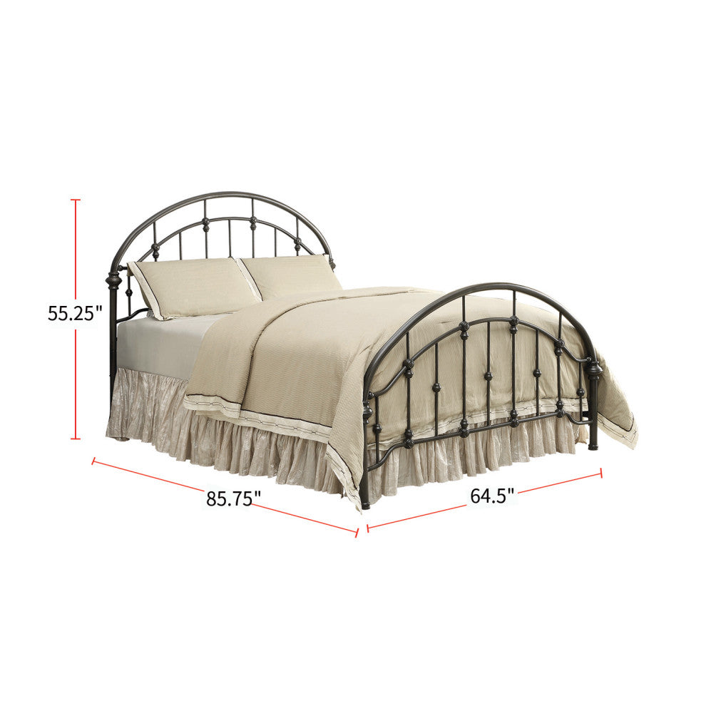 Queen Size Metal Bed Dark Bronze