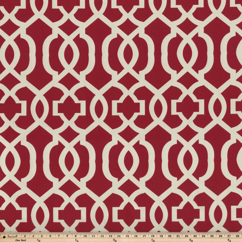 New Geo Red Wrought Iron Seat Cushion, Set of 2