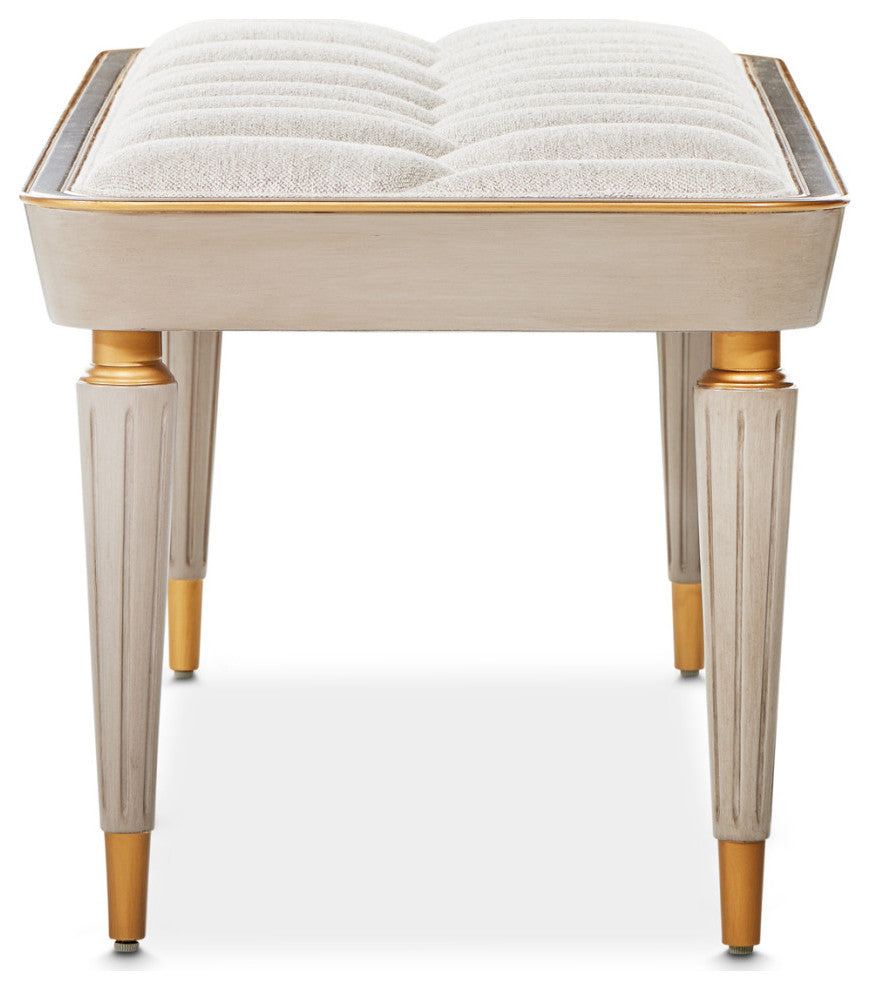 St. Charles Chenille Accent Bench, Dove Gray