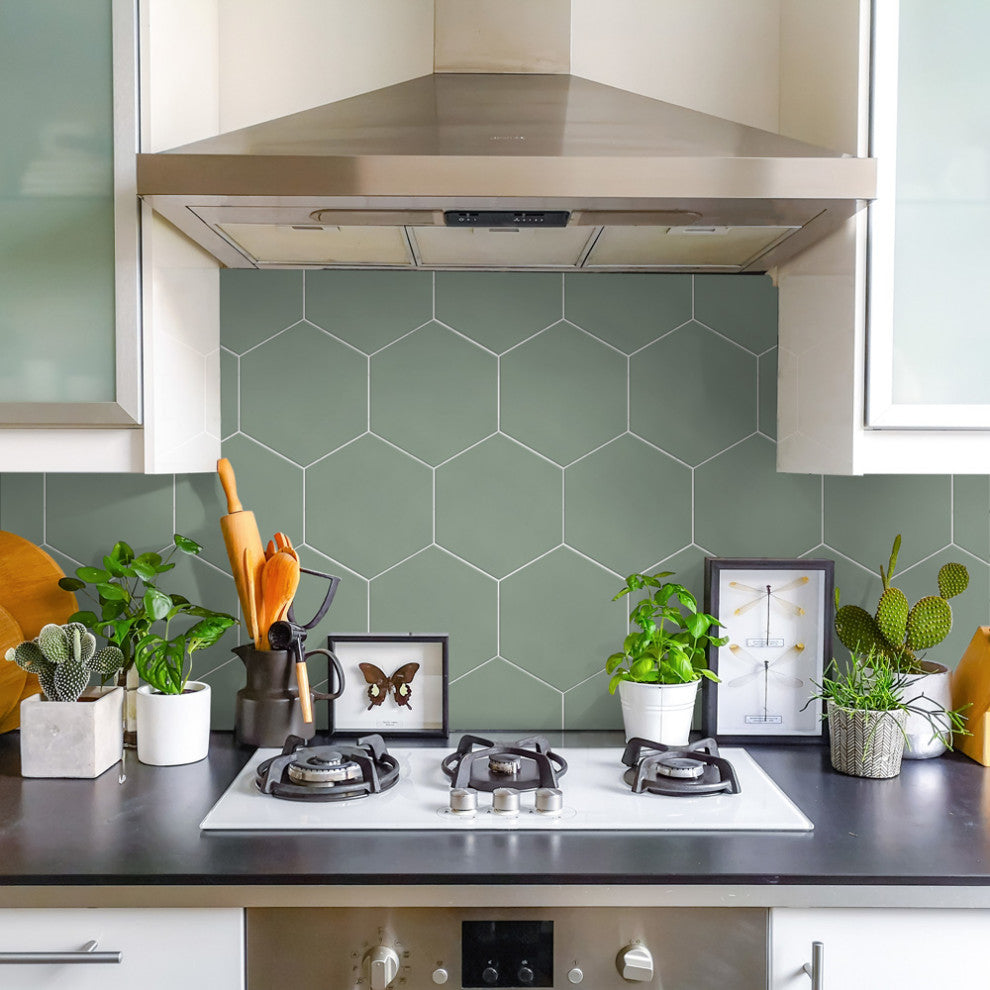 Textile Basic Hex Kale Porcelain Floor and Wall Tile