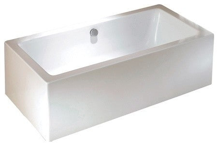 Aqua Eden 67" Acrylic Freestanding Rectangular Tub With Drain, White