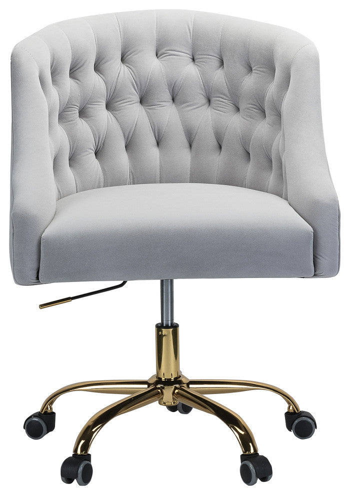 Home Office Swivel Chair with Button-Tufted Back, Gray