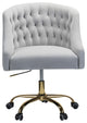 Home Office Swivel Chair with Button-Tufted Back, Gray