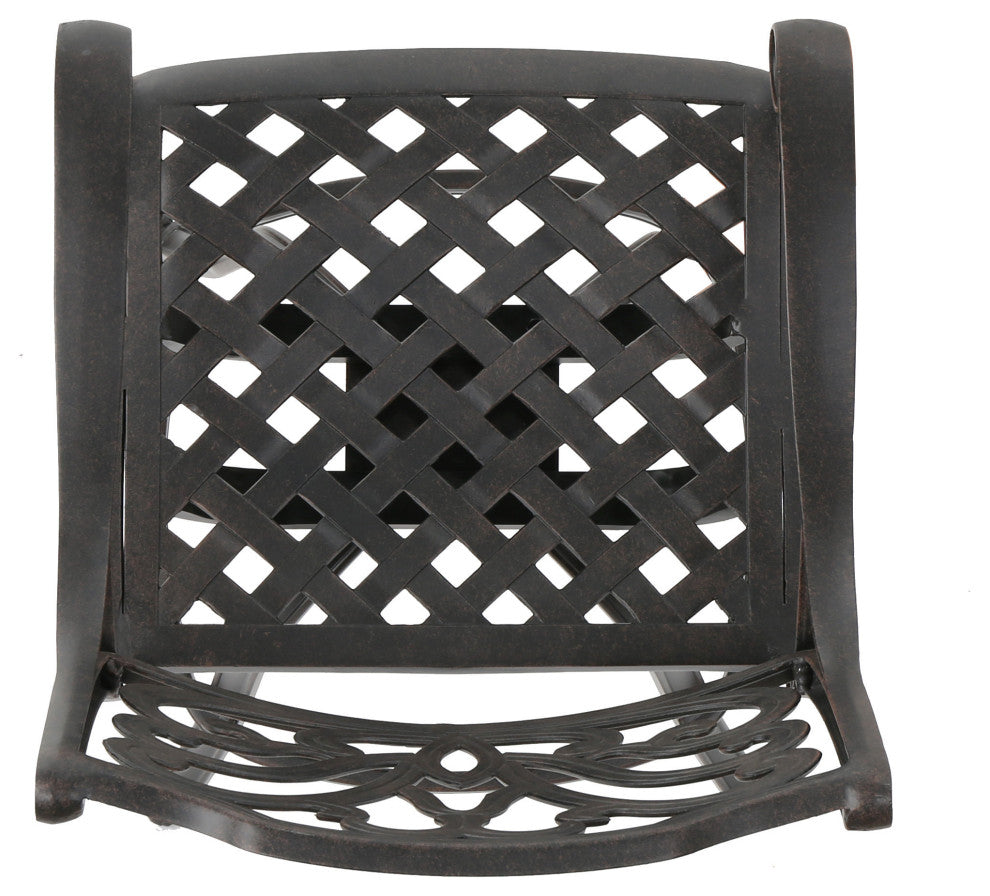 GDF Studio Alexandria Outdoor Bronze Finished Cast Aluminum Barstools, Set of 2