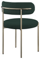 Beacon Dining Chair, Set of 2, Green, Boucle Fabric, Brushed Brass Finish
