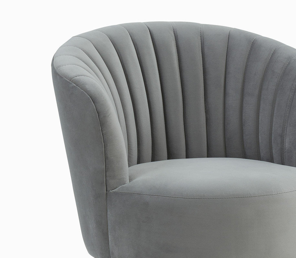 Liana Gray Velvet Swivel Stool