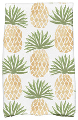 18"x30" Tossed Pineapple, Geometric Print Kitchen Towel, Gold, Sold individually