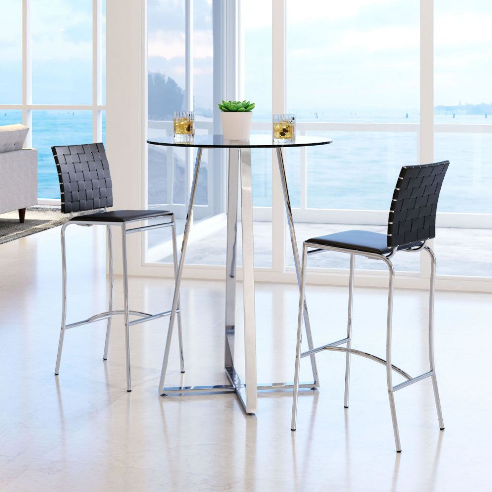 Criss Cross Bar Chair, Set of 2 Black