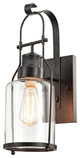 Helen Antique Black Finish Rustic Wall Sconce Lantern