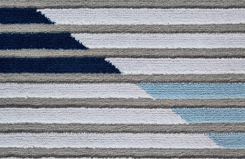 Weave & Wander Crowford Rug, Gray/Light Blue, 10'4"x13'6"