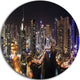 Dubai Marina View At Night, Cityscape Disc Metal Wall Art, 23"