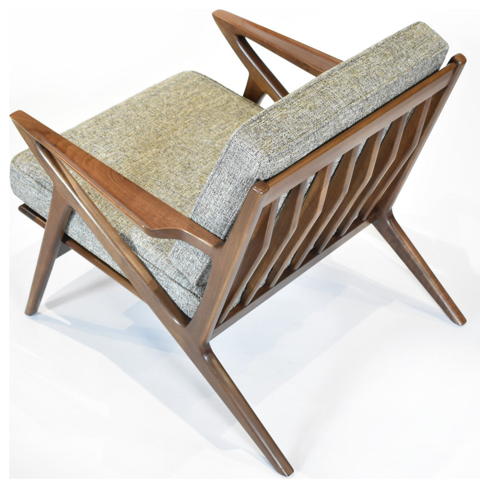 Zach Mid Century Modern Walnut Lounge Chair, Mineral