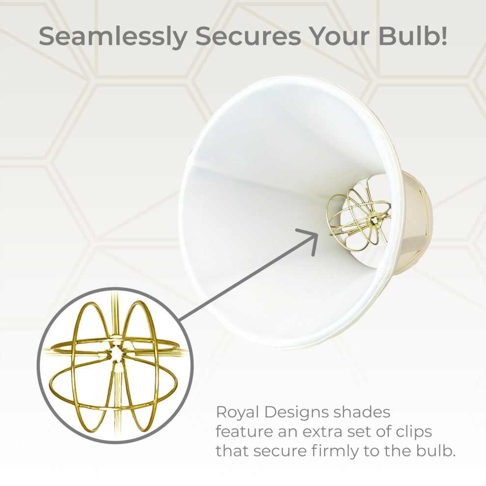 Royal Designs True Bell Basic Lamp Shade, Round Clip Fitter, Eggshell, 3.75x7x6