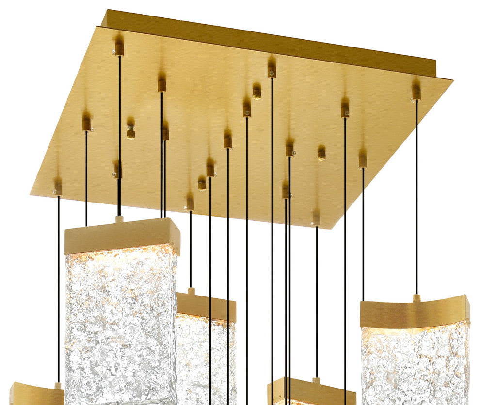 Lava Integrated LED Chandelier, Brass, 24"
