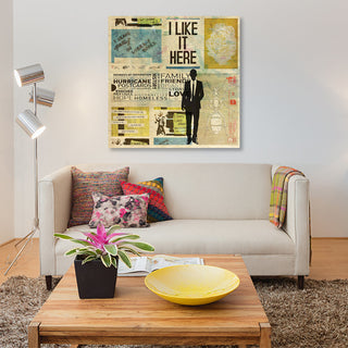 "I Like It Here" by db Waterman, Canvas Print, 18"x18"