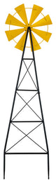 44"H Metal Yellow Wind Spinner Yard Stake, Yellow