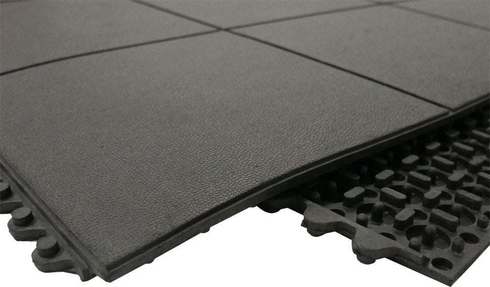 Rubber-Cal "Revolution" Anti-Fatigue Flooring Tile- 12mm x 36in x 36in
