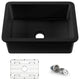 Pure 27" Fireclay Kitchen Undermount Single Bowl Sink, Matte Black