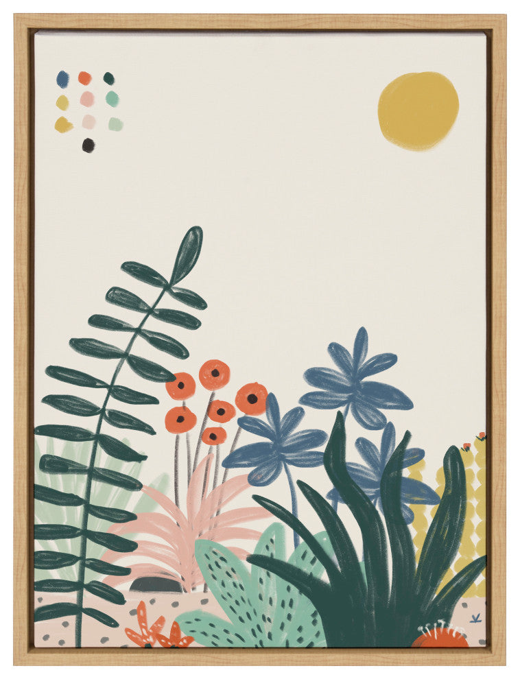 Sylvie Zen Garden 2 Framed Canvas by Kelly Knaga, Natural 18x24