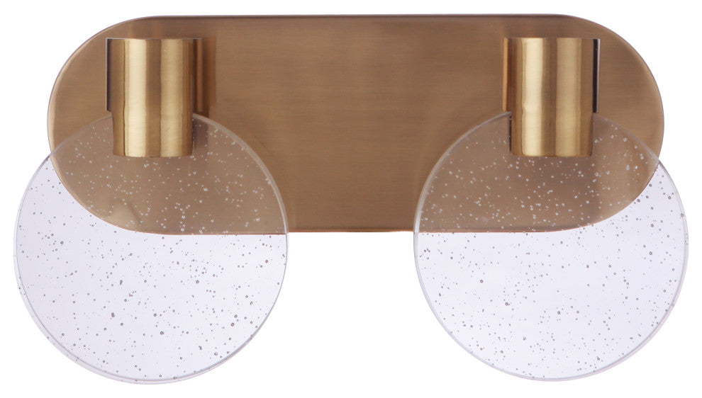 Craftmade Glisten 2 Light LED Vanity, Satin Brass