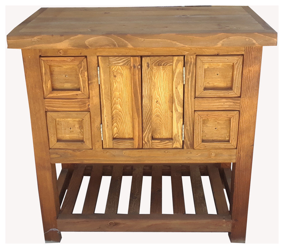 Belmont Reclaimed Wood Rustic Bathroom Vanity, 40"x20"x32"