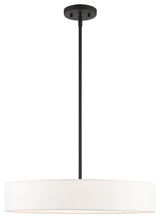 Livex Lighting Venlo 4 Light Black, Brushed Nickel Accents Medium Drum Pendant
