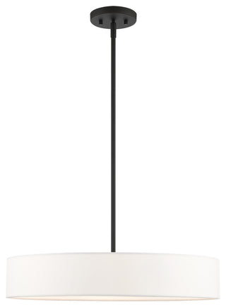 Livex Lighting Venlo 4 Light Black, Brushed Nickel Accents Medium Drum Pendant