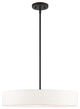 Livex Lighting Venlo 4 Light Black, Brushed Nickel Accents Medium Drum Pendant