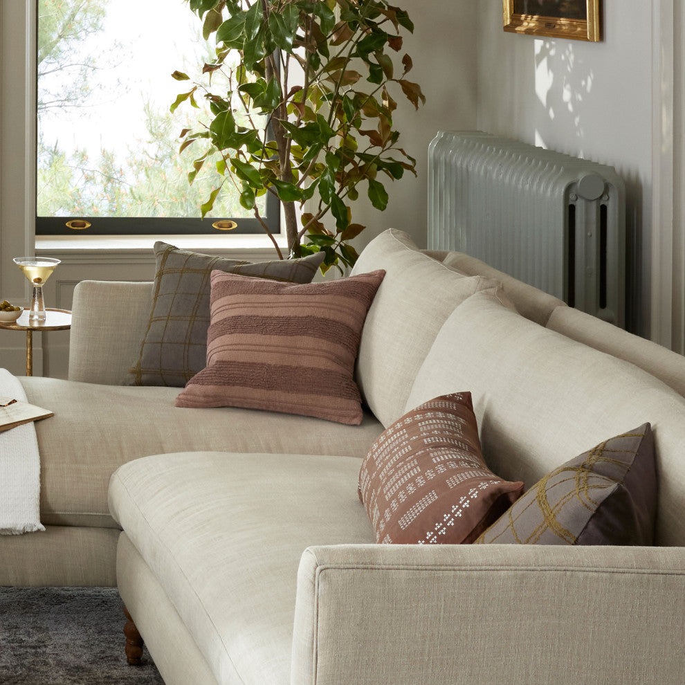 Jean Stoffer x Loloi Kristy Clay 18'' x 18'' Cover WithDown Pillow