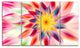 Pink Dancing Flower Petals, Floral Canvas Art Print, 48"x28", 4 Panels