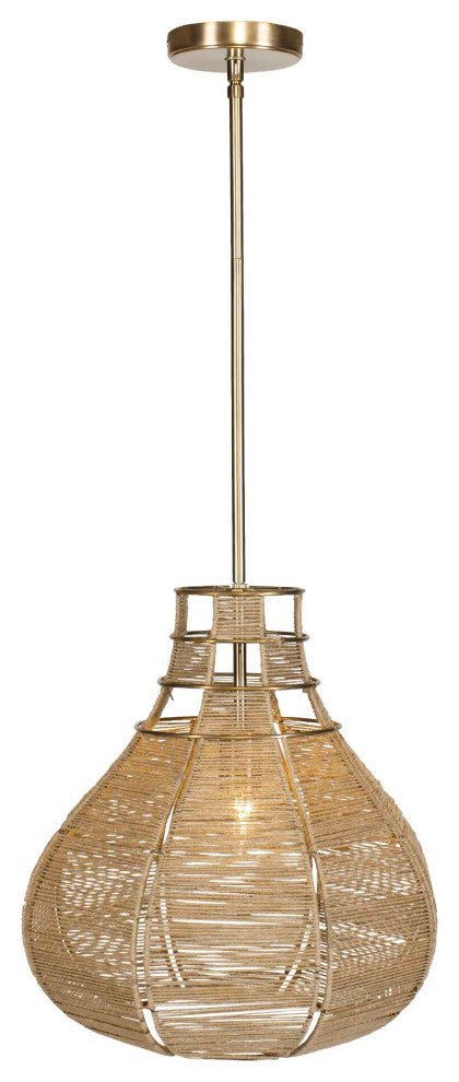 Uttermost Hestia 1 Light Natural Rope Pendant