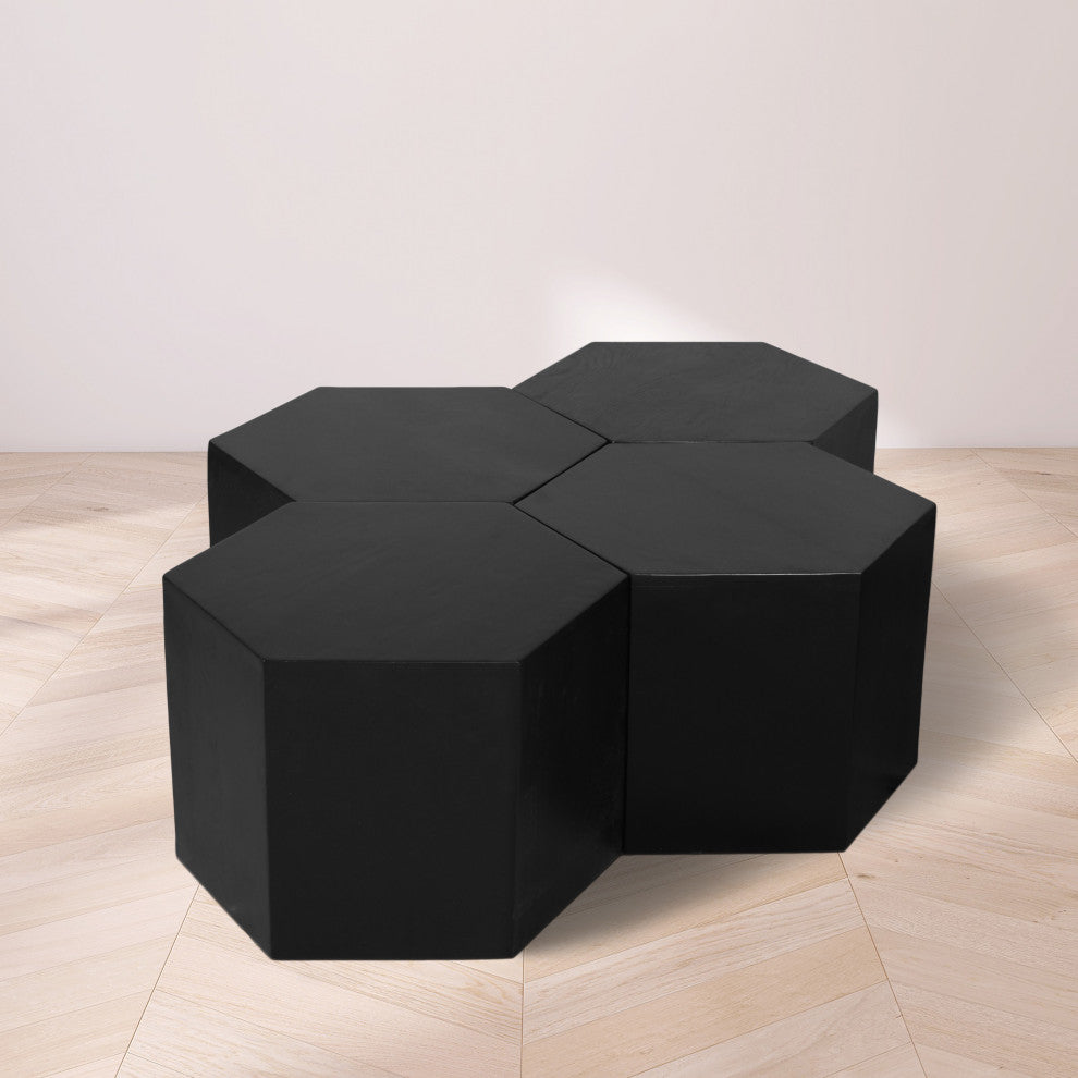 Eternal Modular Coffee Table, Black, 4 Piece