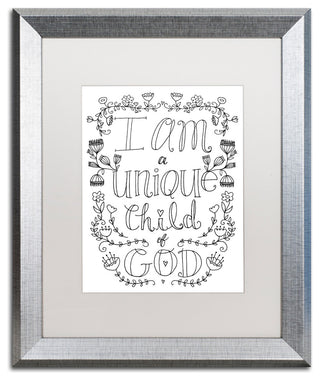 Elizabeth Caldwell 'Unique Child of God' Art, Silver Frame, White Mat, 16x20