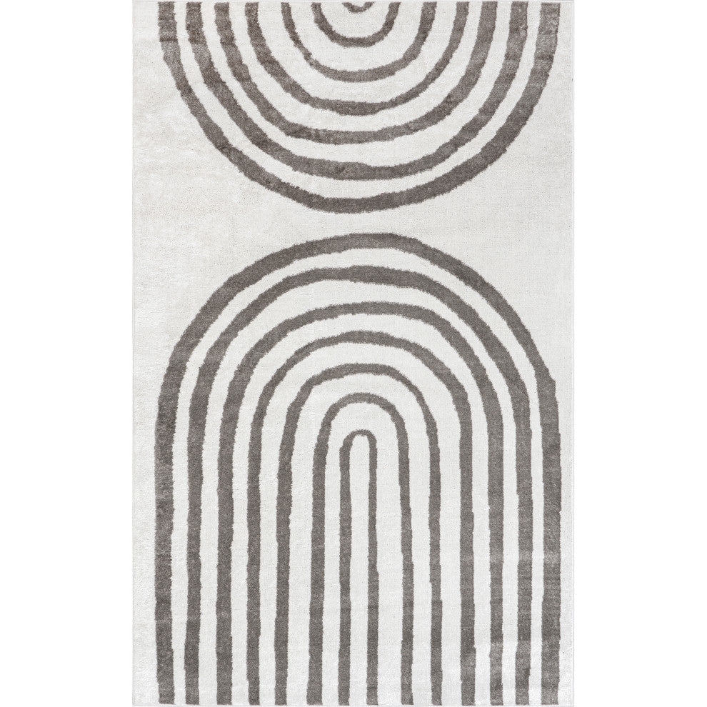 Nuloom Sena Modern Rainbow Area Rug, Light Grey 4'3"x6'