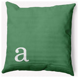 20" x 20" Modern Monogram Indoor/Outdoor Polyester Throw Pillow, Sage