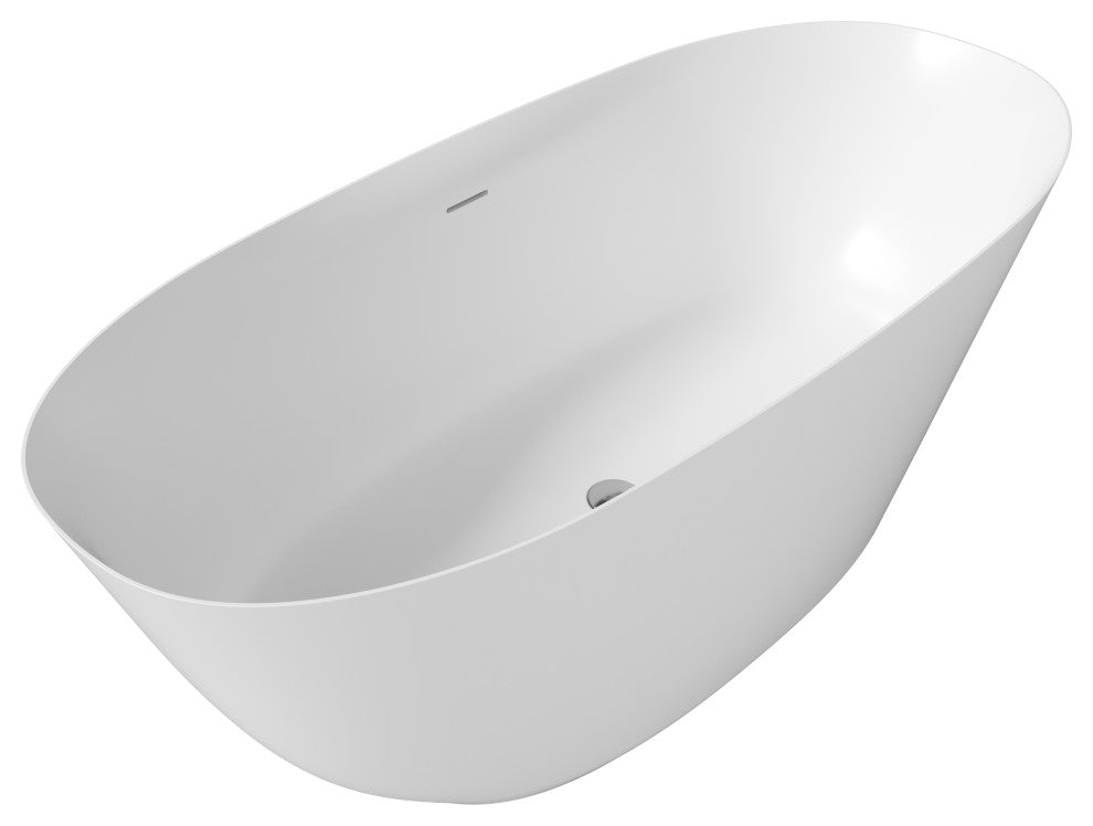Perlato Treviso Eco-Lapistone Freestanding Soaking Tub, 63"