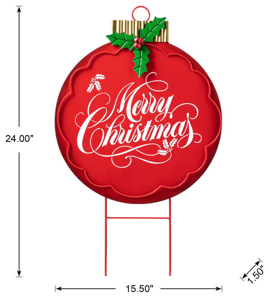 24"H Metal Ornament Yard Stake