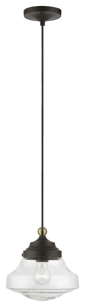 Avondale 1 Light Bronze With Antique Brass Accent Mini Pendant