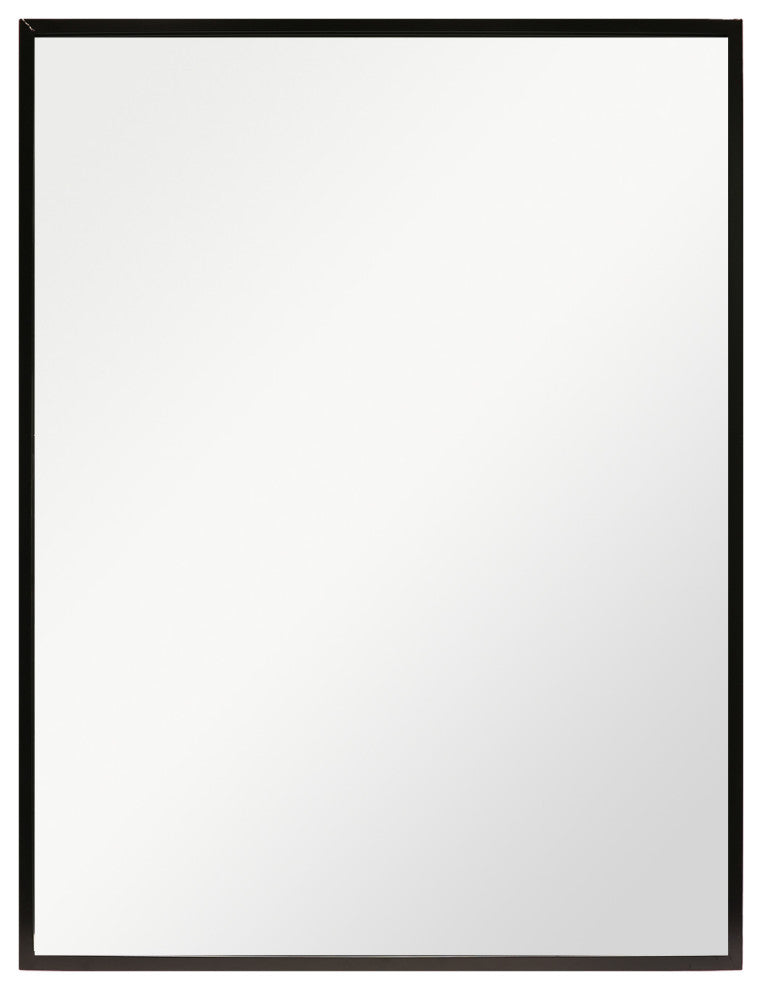 Black Aluminum Narrow Framed Mirror, 36x48